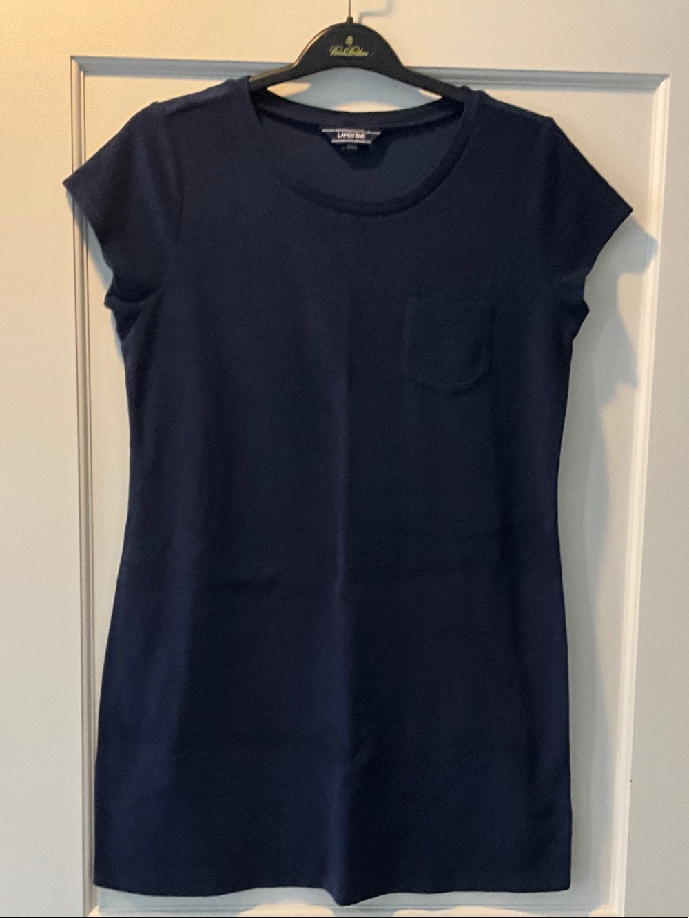 Lands' End Terry cloth Navy Short Sleeve Pocket Coverup